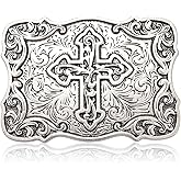BBOTEN Western Belt Buckles for Men, Vintage Rodeo Cowboy Belt Buckle, Religious Cross Faith Belt Buckle Gifts for Women Men