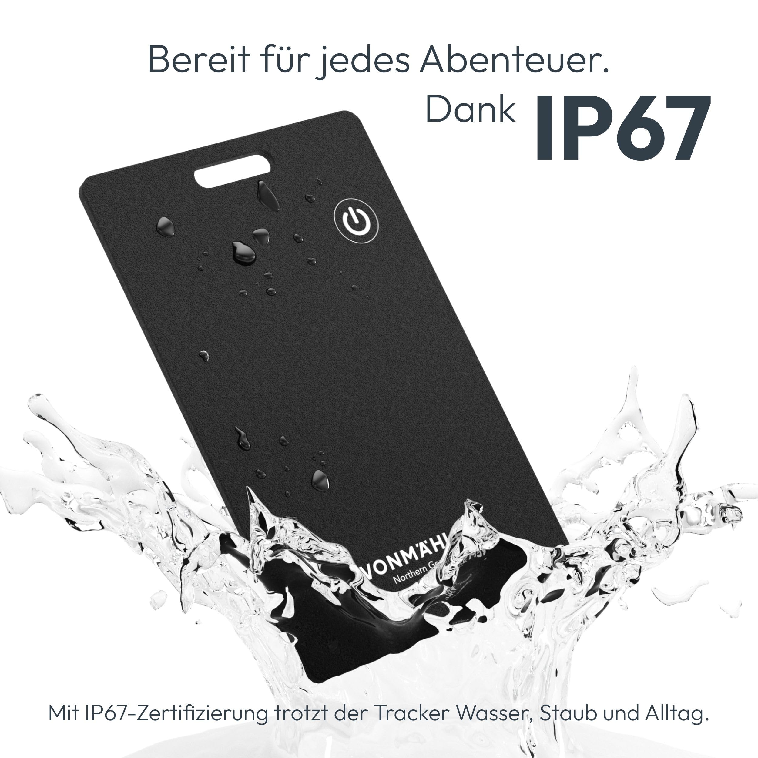 VONMÄHLEN FindMe - Bluetooth Tracker Karte - Ultra-Slim Design, Kabellos Aufladbar, Wasser- und Staubresistent, Kompatibel mit Apple Find My und Wo ist App - Ideal für Brieftaschen und Gepäck - Black 8