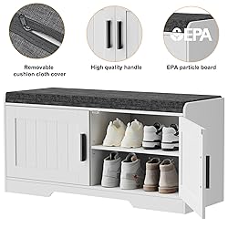 Homleke 2-Tier Storage Bench, Shoe Bench with