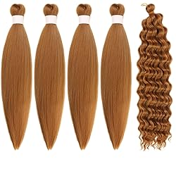Honey Blonde Boho Braiding Hair Pre stretched Curly