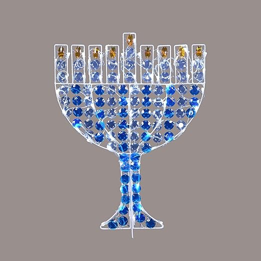 Amazon Com 24 Led Lighted Menorah Hanukkah Outdoor Decoration
