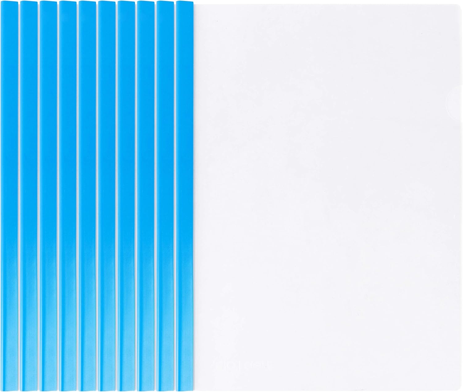 Deli 10 Pack Sliding Bar Clear Report Covers, Transparent Resume Presentation File Folders Organizer Binder for A4 Size Paper, Blue : Office Products