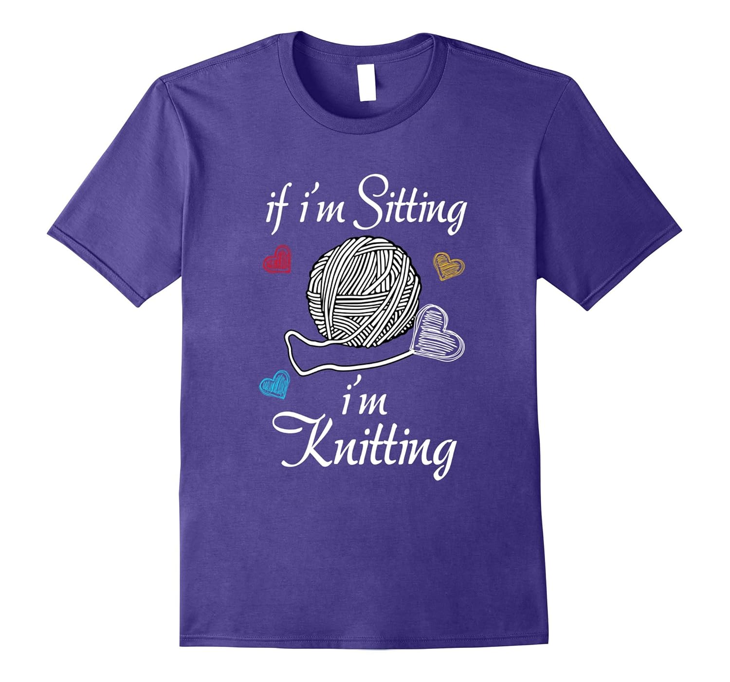 If I'm Sitting, I'm Knitting Needlework Lovers T-Shirt-ANZ