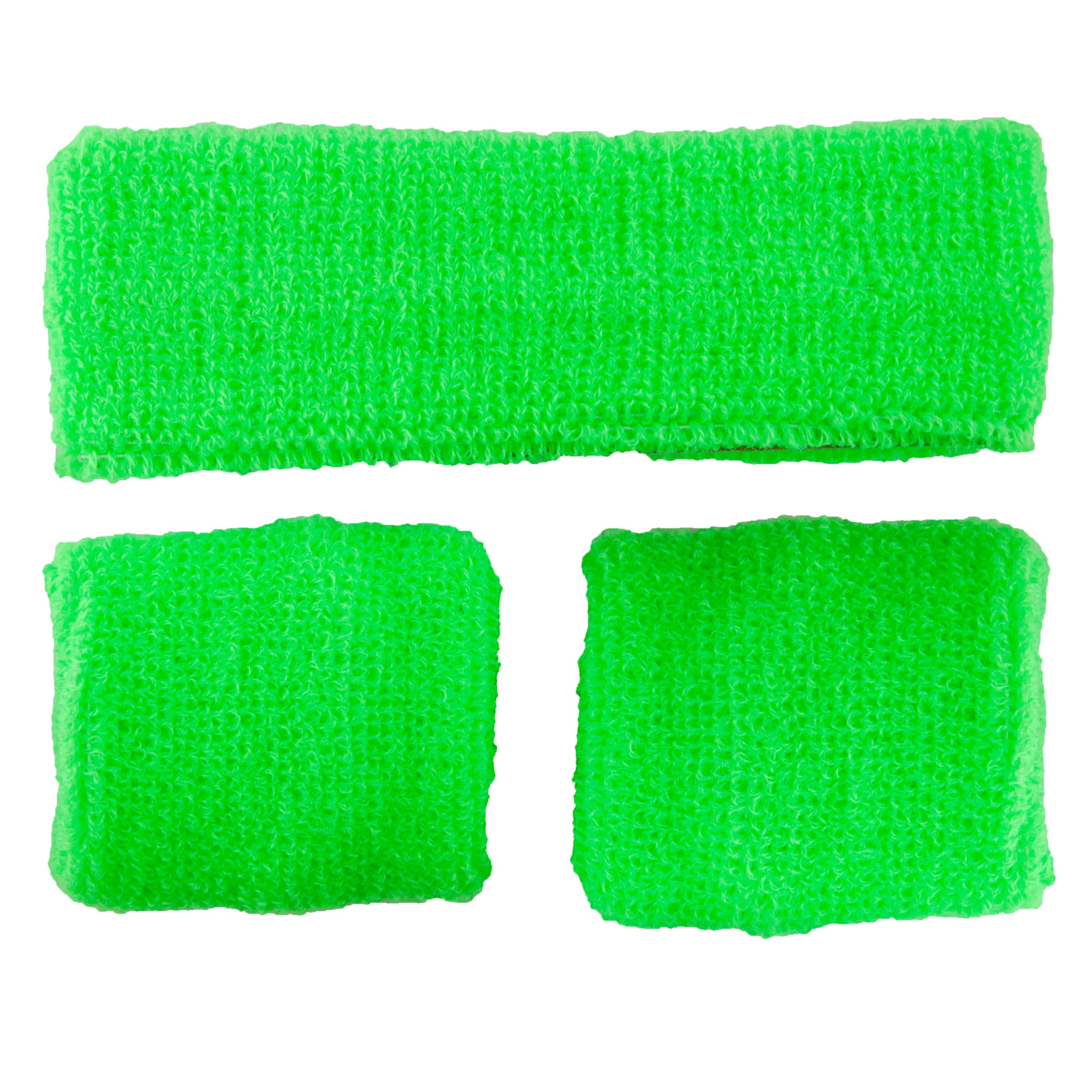 Wicked Costumes Adult Unisex 80's Neon Green Sweatband & Wristbands Fancy Dress Accessory