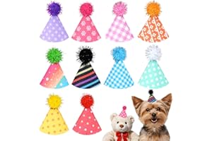 FgTnYh 10Pcs Mini Party Hats for Small Dog Small Cat Hats Dolls Birthday Party Hat Pet Felt Costume Accessories for Holiday W