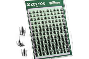 KEYYOU LASH Manga Eyelash Clusters 10-16mm Fairy Lashes Clusters D Curl Wispy Natural Lash Extension Anime Spiky Lash Cluster