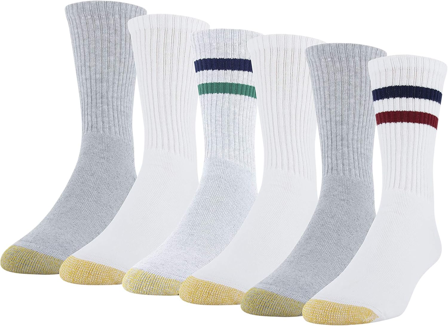 Gold Toe Men's Cushioned Cotton Short Crew Socks, 6Pack Amazon.in