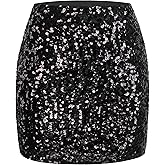 MANER Women's Sequin Skirt Sparkle Stretchy Bodycon Mini Skirts Night Out Party