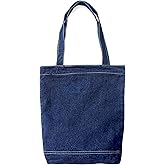 YunZh Canvas Bag Denim Tote Shoulder Handbag Shopping Travel Pockets Reusable Grocery Bags