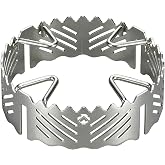 CAMPINGMOON Gas Stove Windshield Ring Stainless Steel for ST-340 Single Burner ST-132 (Silver)