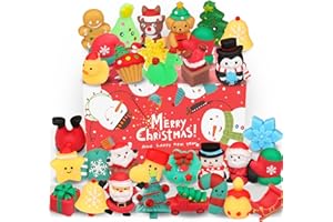 NOBASCO Squishy Toys, 26 Pack Christmas Squishies, Party Favors for Kids 4-8 8-12, Mochi Kawaii Cat Squishy Fidget Toys Animals, Goodie Bag Birthday Gifts Mini Miniature Stress Reliever Toy Pack