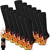 Cutecrop 30 Pack Bulk Thermal Winter Crew Socks for Boots Thick Warm Insulated Hiking Socks One Size 9-13 Unisex Men Work Cold Weather, Black