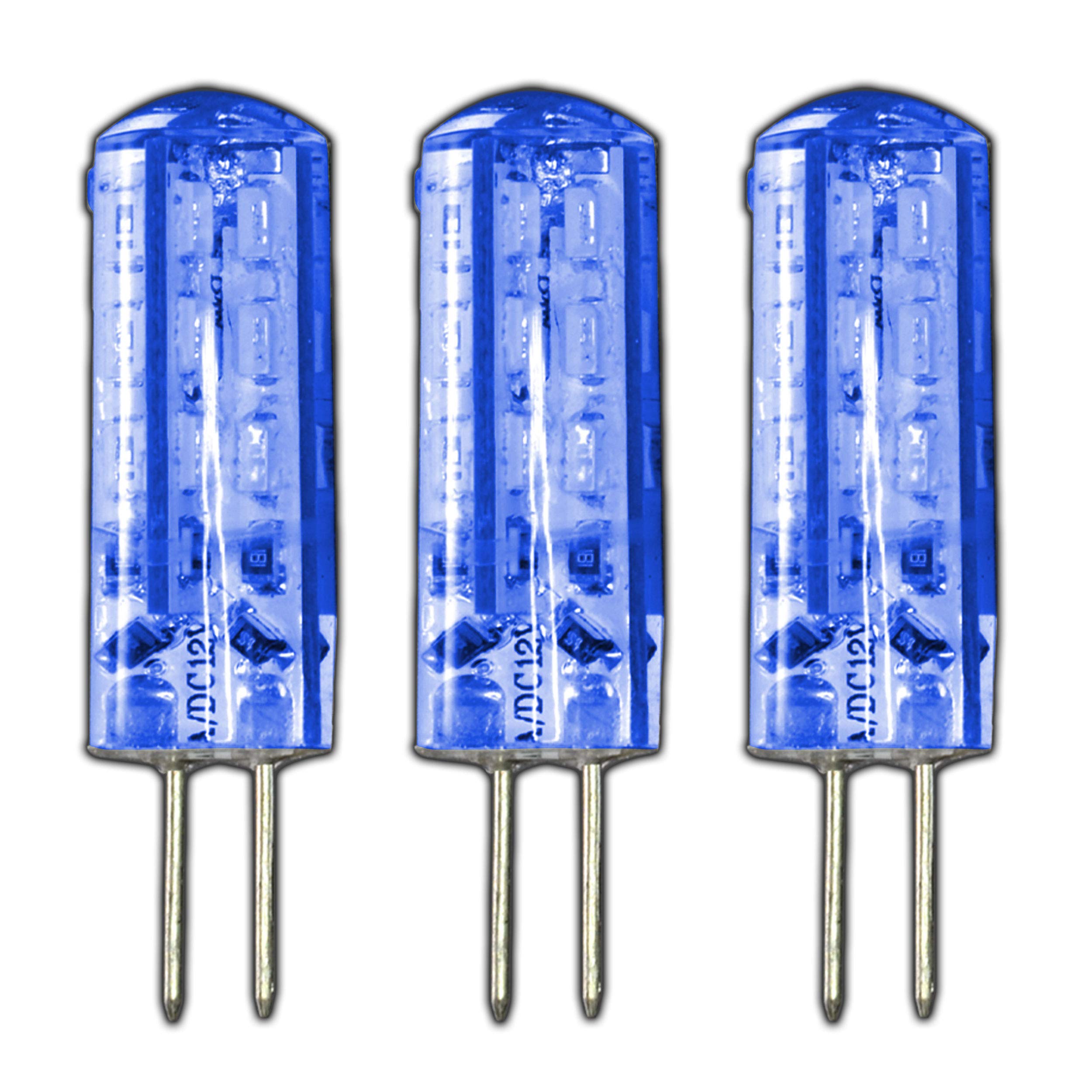 3x G4 LED 1.5 Watt Blue Light Dimmable Light Bulb 12 V Bulb Dimmer