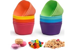Klickpick Home 15 ounce Bowls Set Of 16 Kids colorful Snack Bowls set Toddlers Cereal Bowl Set Children Bowl Kid Microwave Dishwasher Safe BPA Free Bowls - 8 Colors