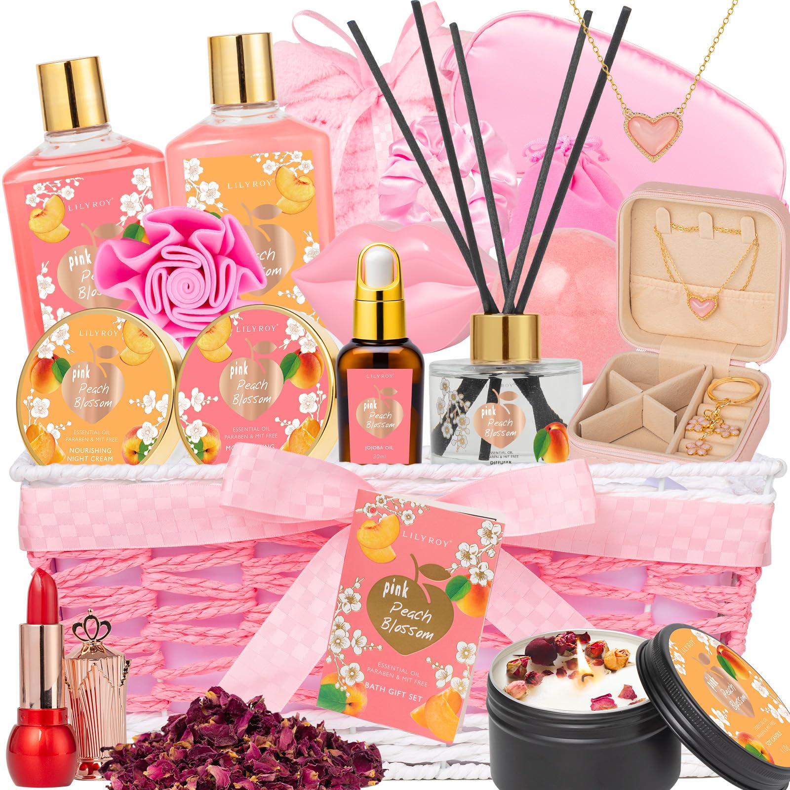 Valentines Day Gifts for Women - 23Piece Relaxing Bath and Body Gift Baskets Set Spa Gift Baskets for Women, Gift Sets | Mothers Day Gift for Mom, Birthday, Christmas, Holiday, Anniversary Gift Image