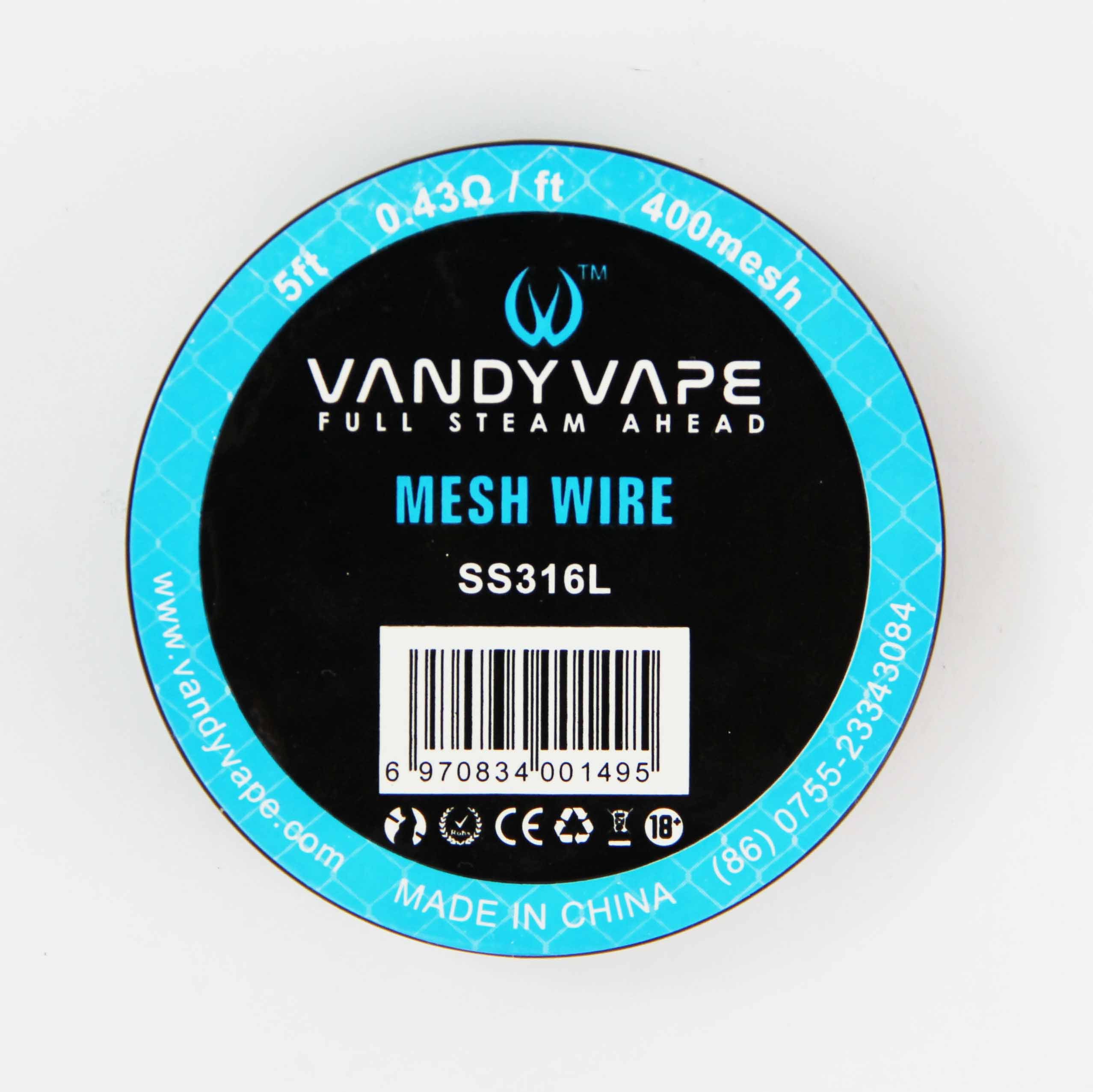 Mesh Wire SS316L #400 - 12mm x 5ft Spool by Vandy Vape