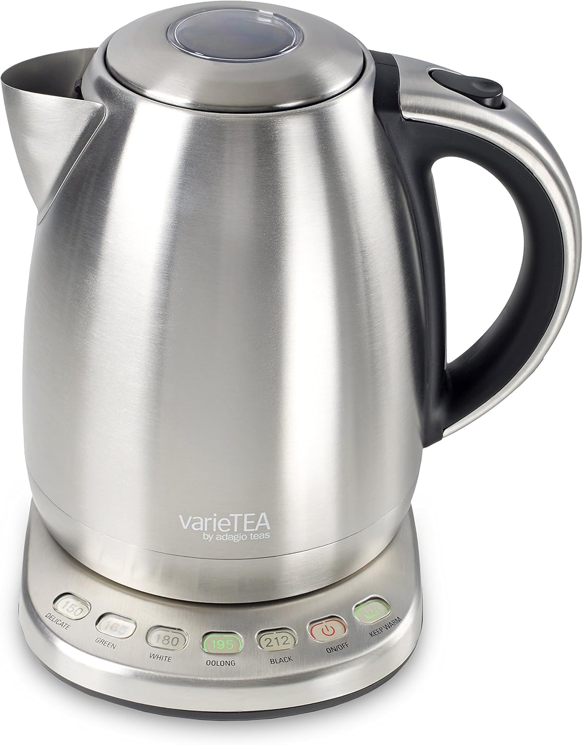 Adagio Teas 010039 Varietea Variable Temperature Electric Kettle, 57 oz, Stainless Steel