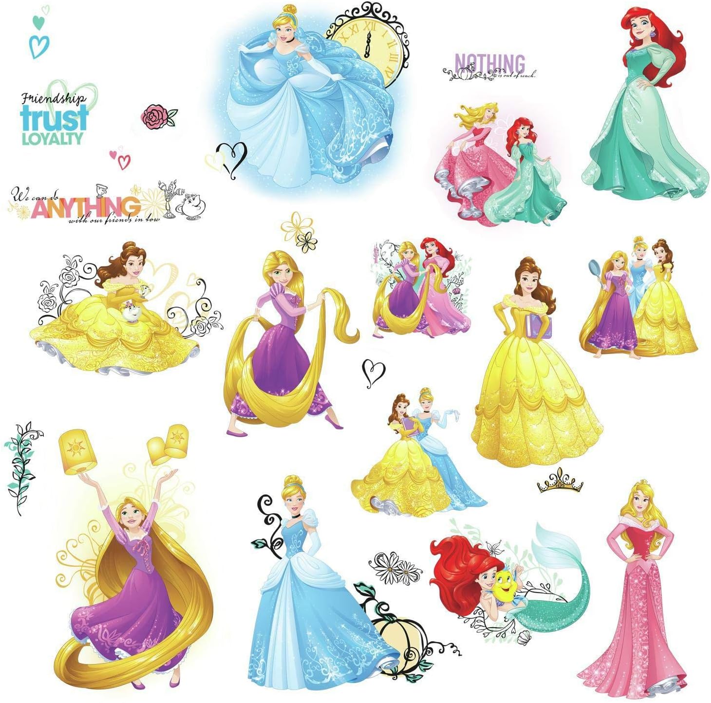 RoomMates Disney Friendship Princesses Wall Sticker, Multi-Colour, #N/a, 4x20x28 cm - Image 4
