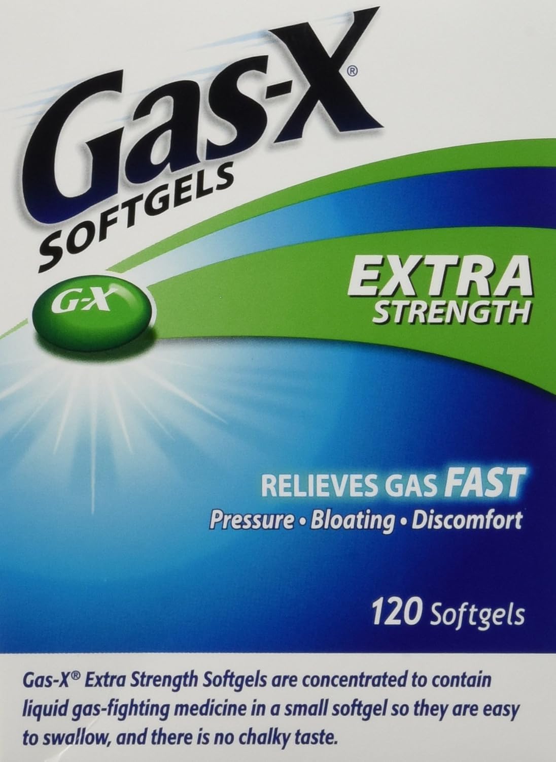Gas-x Extra Strength , 120 Softgels, Gas, Bloating, Relief Simethicone 125mg: Health & Personal Care