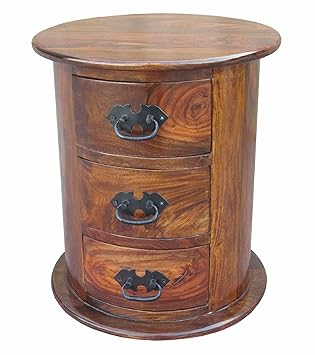 Jali Sheesham 3 Drawer Drum Chest Oval Chest Of Drawers Oval 3