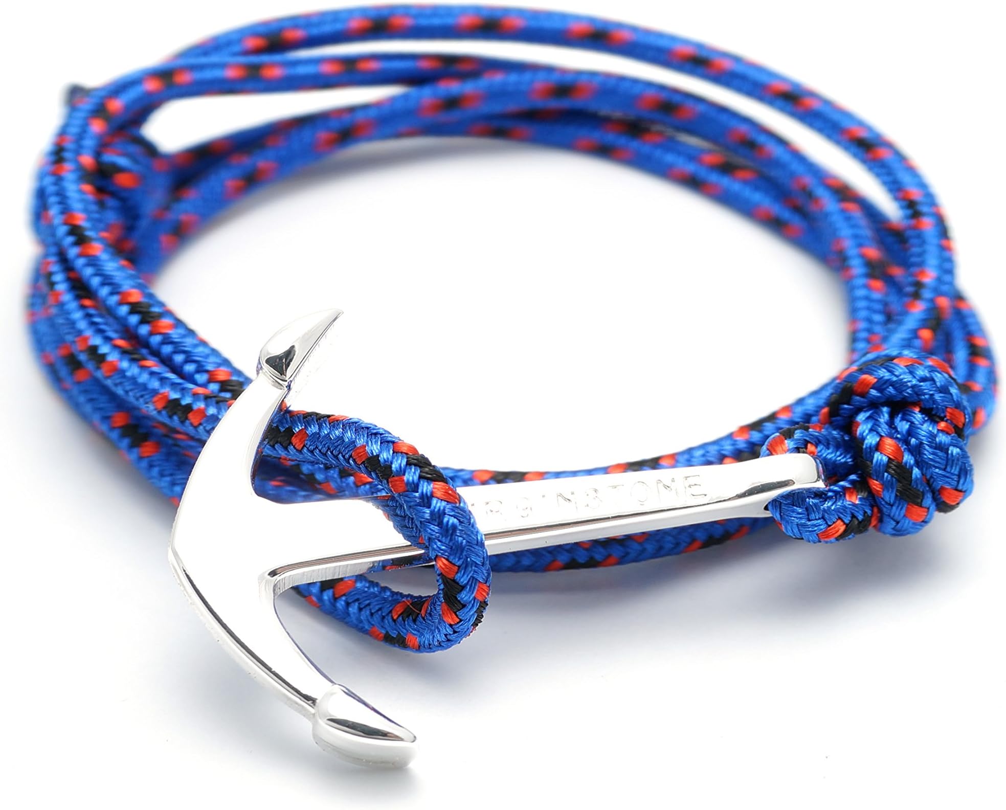 VIRGINSTONE Silver Anchor Bracelets on Colorful Nylon Ropes