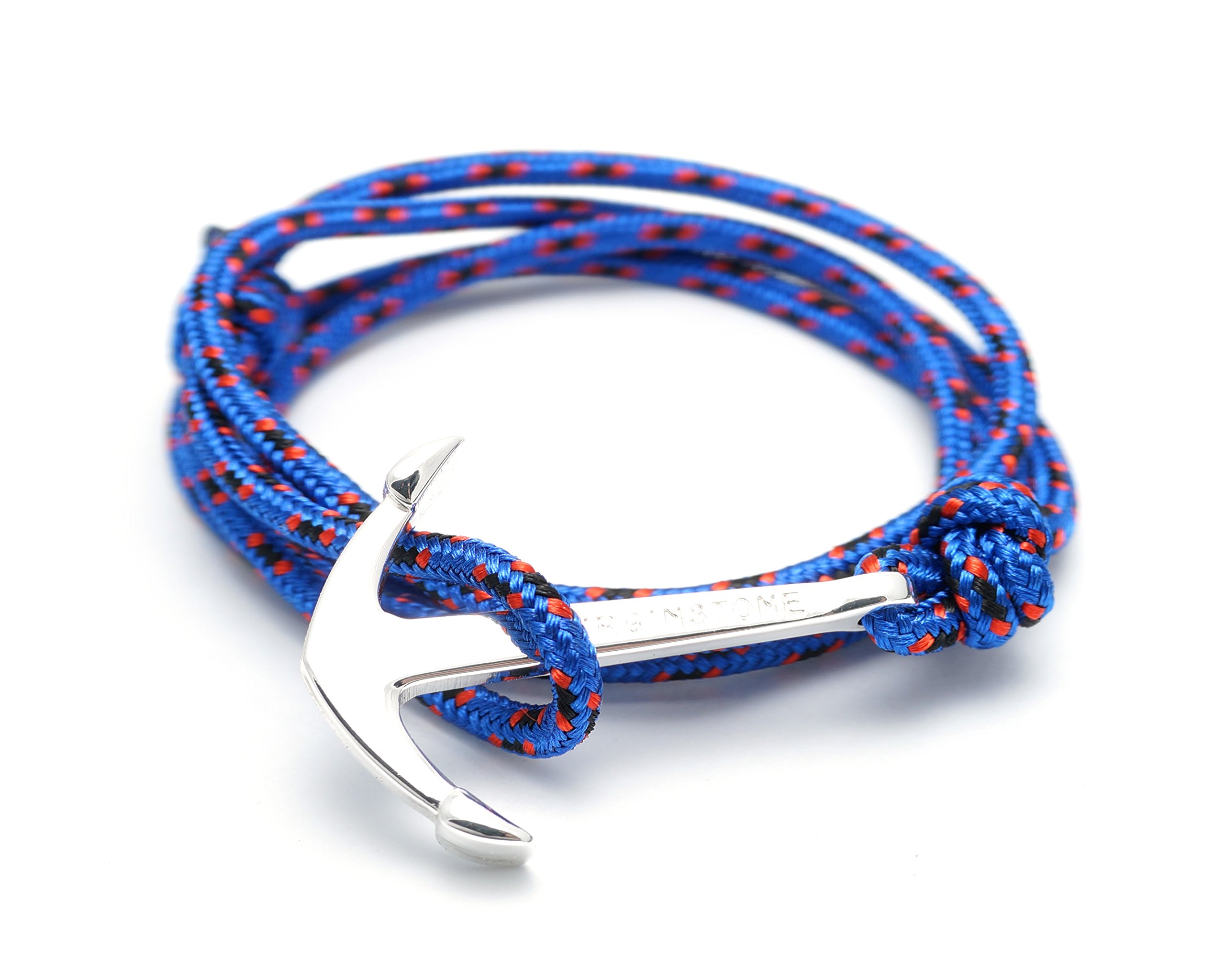 VIRGINSTONE Silver Anchor Bracelets on Colorful Nylon Ropes
