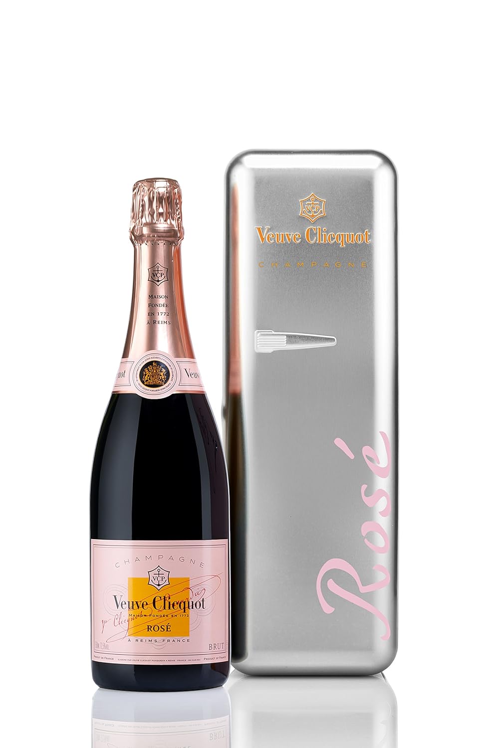 Veuve Clicquot Rose Champagne Reims in Metal Fridge Limited Edition