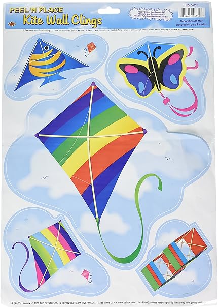 Amazon Com Kites Peel N Place Party Accessory 1 Count 5 Sh Kitchen Dining