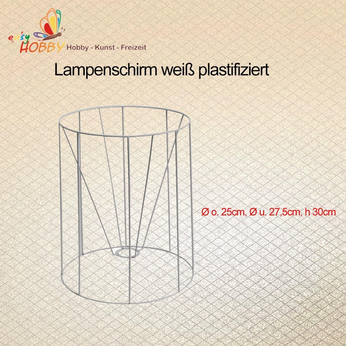 SMITS Lampshade Frame or 25 cm, Ø 27.5 cm Height 30 cm White Plastic