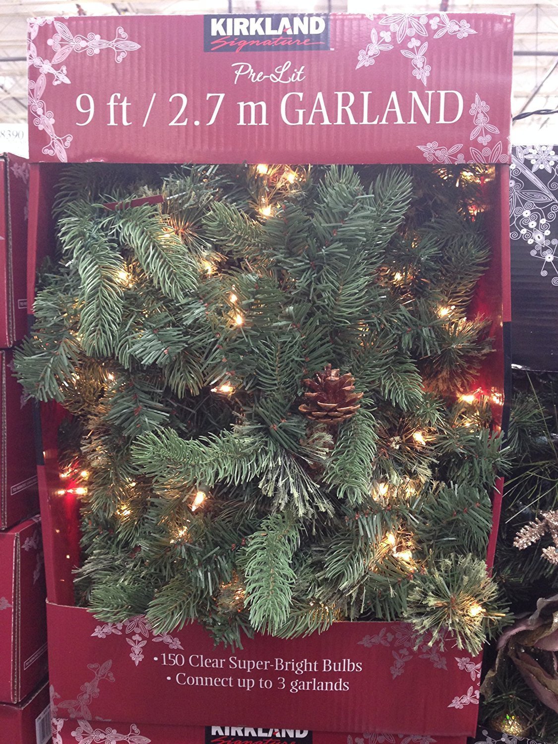 Kirkland Signature 9 Ft Prelit Garland Green eBay