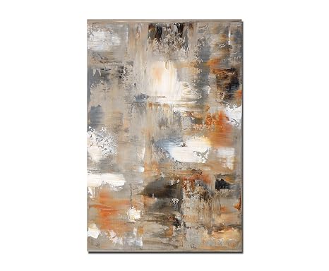 120 X 80 Cm Décoration Murale Peinture Art Abstrait Marron