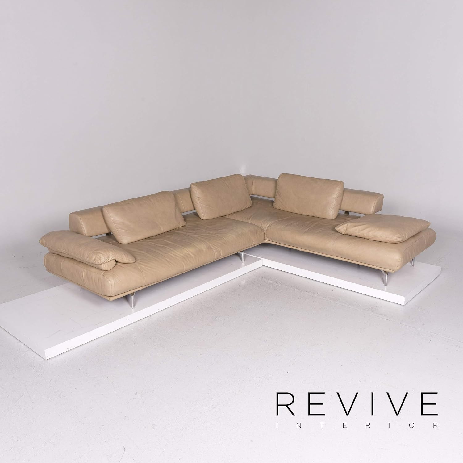 Dieter Knoll Collection Maranello 11608 Corner Sofa Leather Beige Sanaa Amazon De Home Kitchen