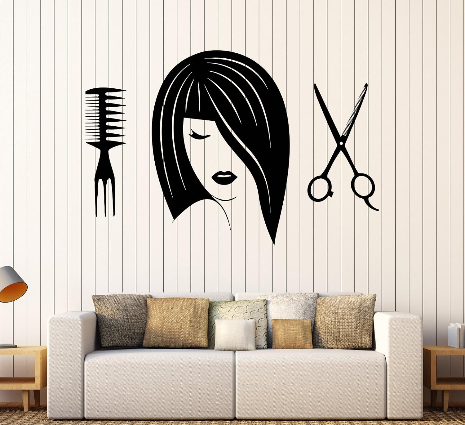 Amazon Com Vinyl Wall Decal Beauty Hair Salon Girl Scissors