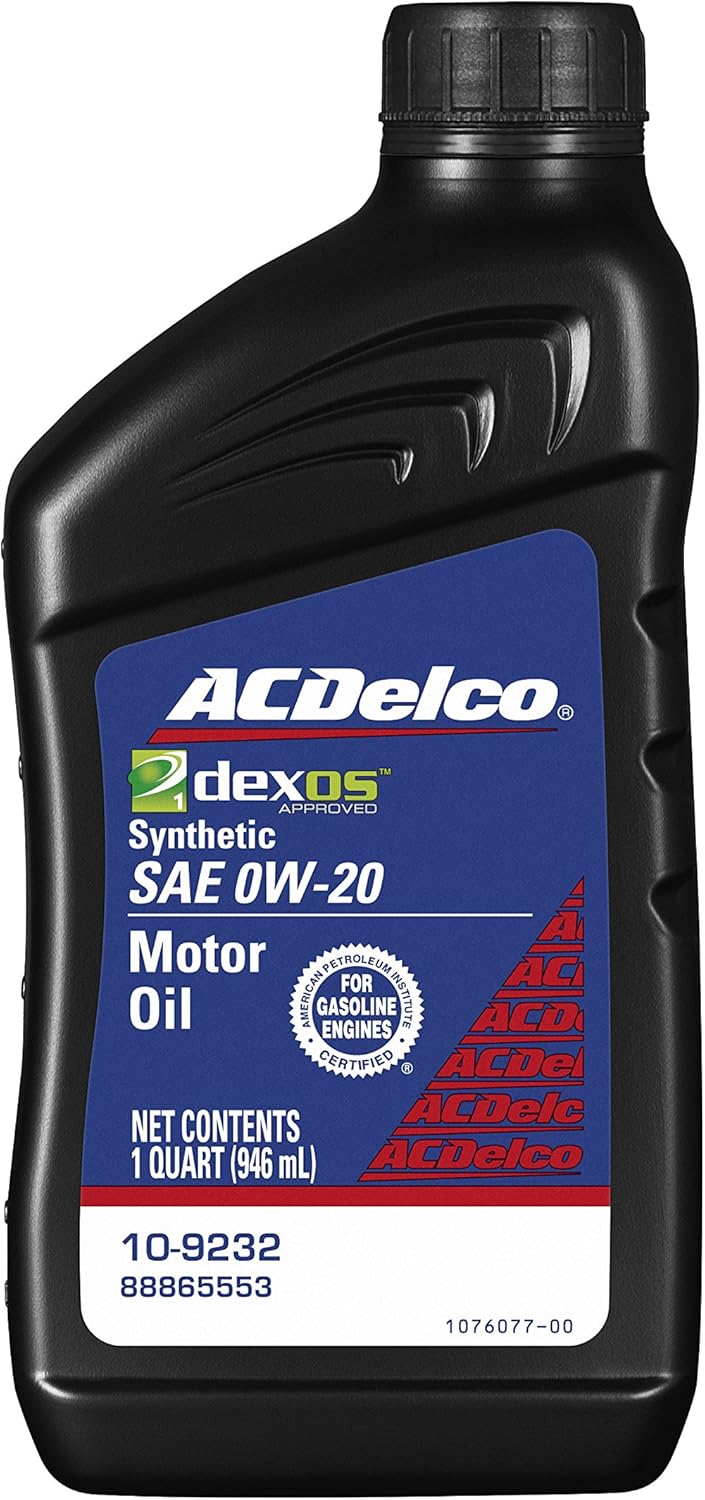 ACDelco 109232 0W20 Synthetic Motor Oil 1 qt Amazon.ca Automotive