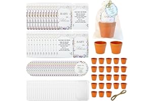 25 Sets Baby in Bloom Baby Shower Favors for Guests Include Mini Terracotta Pots Seed Packets Self Adhesive Envelopes Greetin