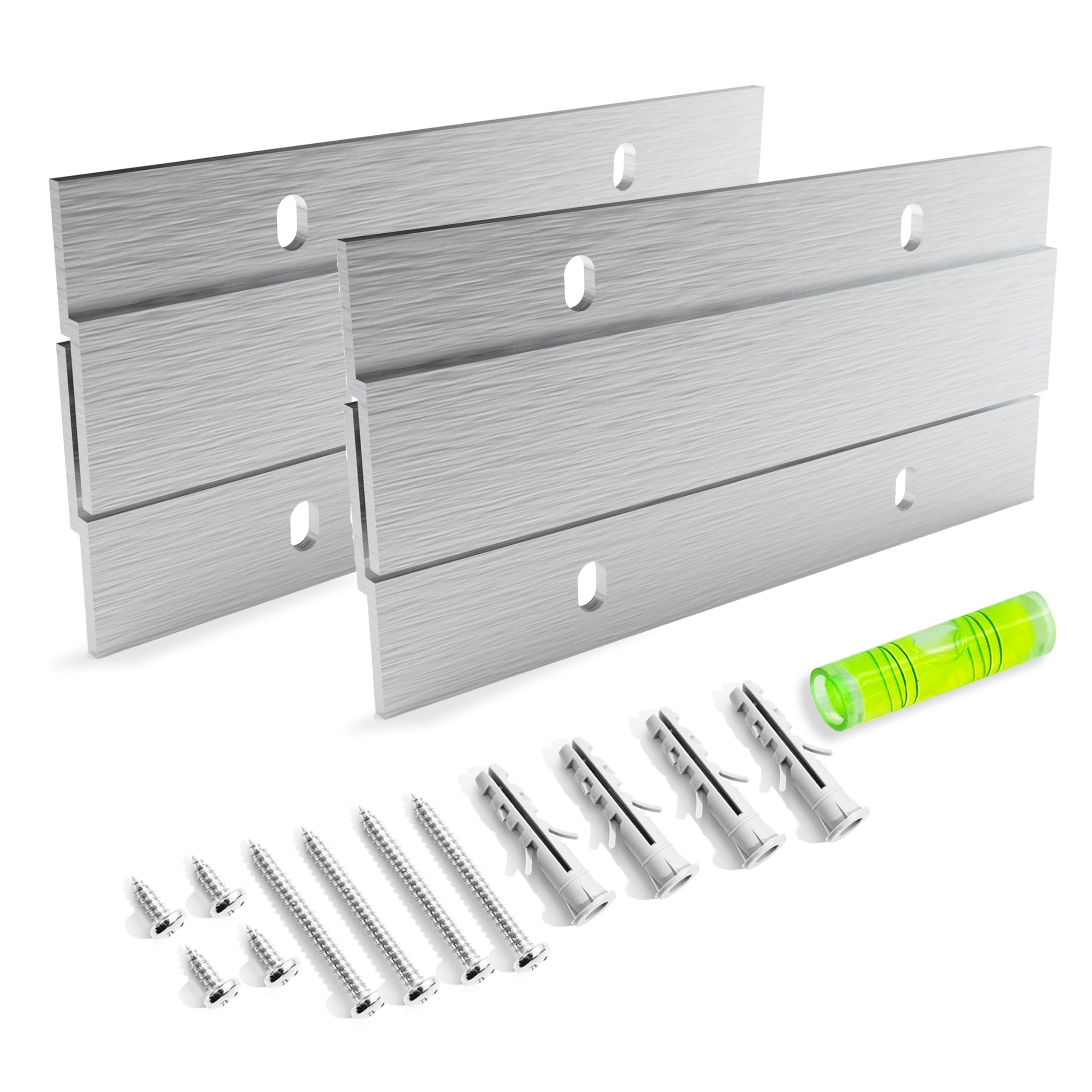 French Cleat Picture Hanger - 4 inch 2 Pairs - Aluminum Z Hanger Interlocking Wall Mounting Bracket Hardware Kit Z Clips for Hanging Wall Painting, Mirrors, Panels, Artwork, Cabinet, Whiteboard