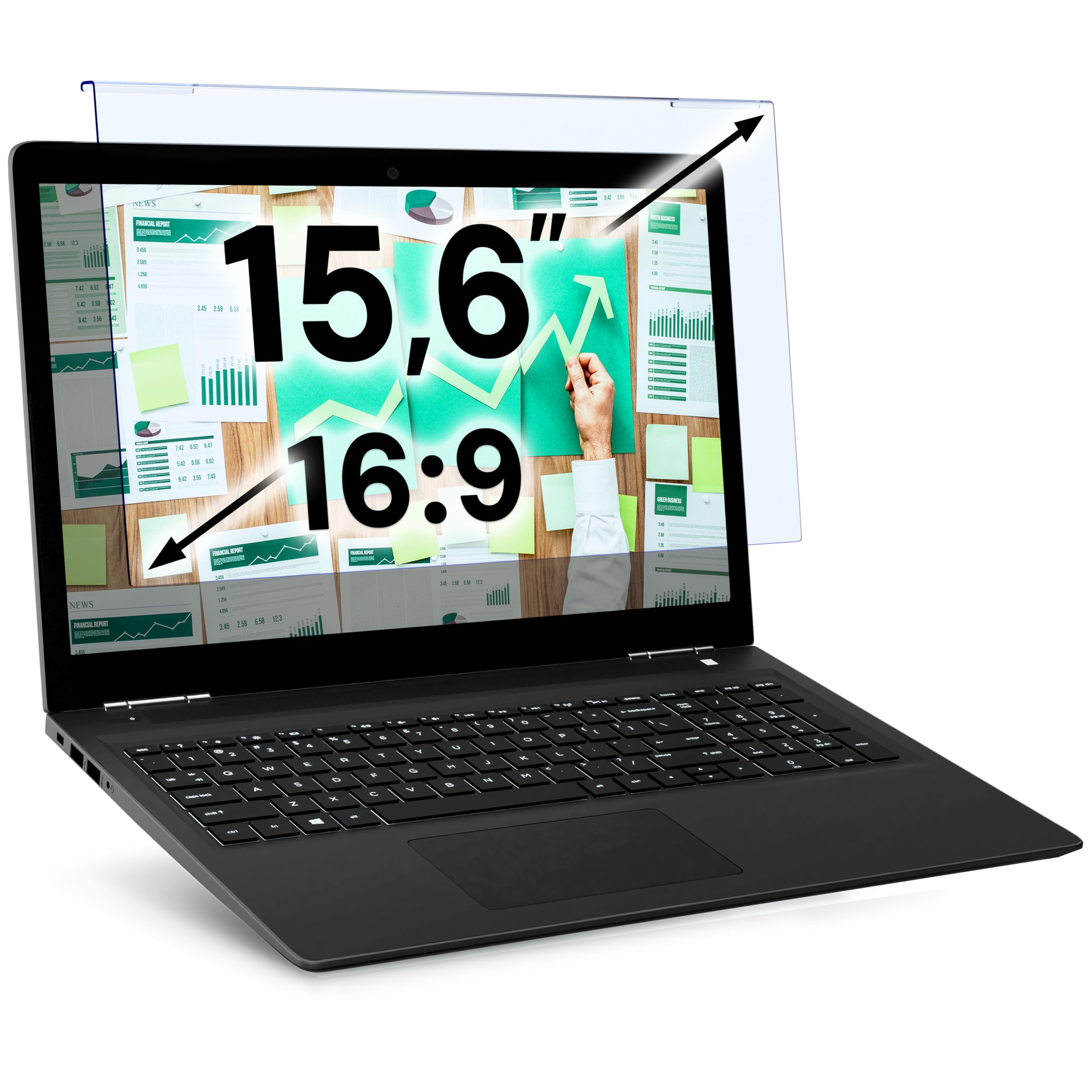 VINTEZ Blue Light Screen Protector for 15.6 Inch Computer Monitor and Laptop – Anti-UV Blue Light Blocking Film for Desktop PC, Eye Protection Filter, 14.2" x 8.7", 1 Pack