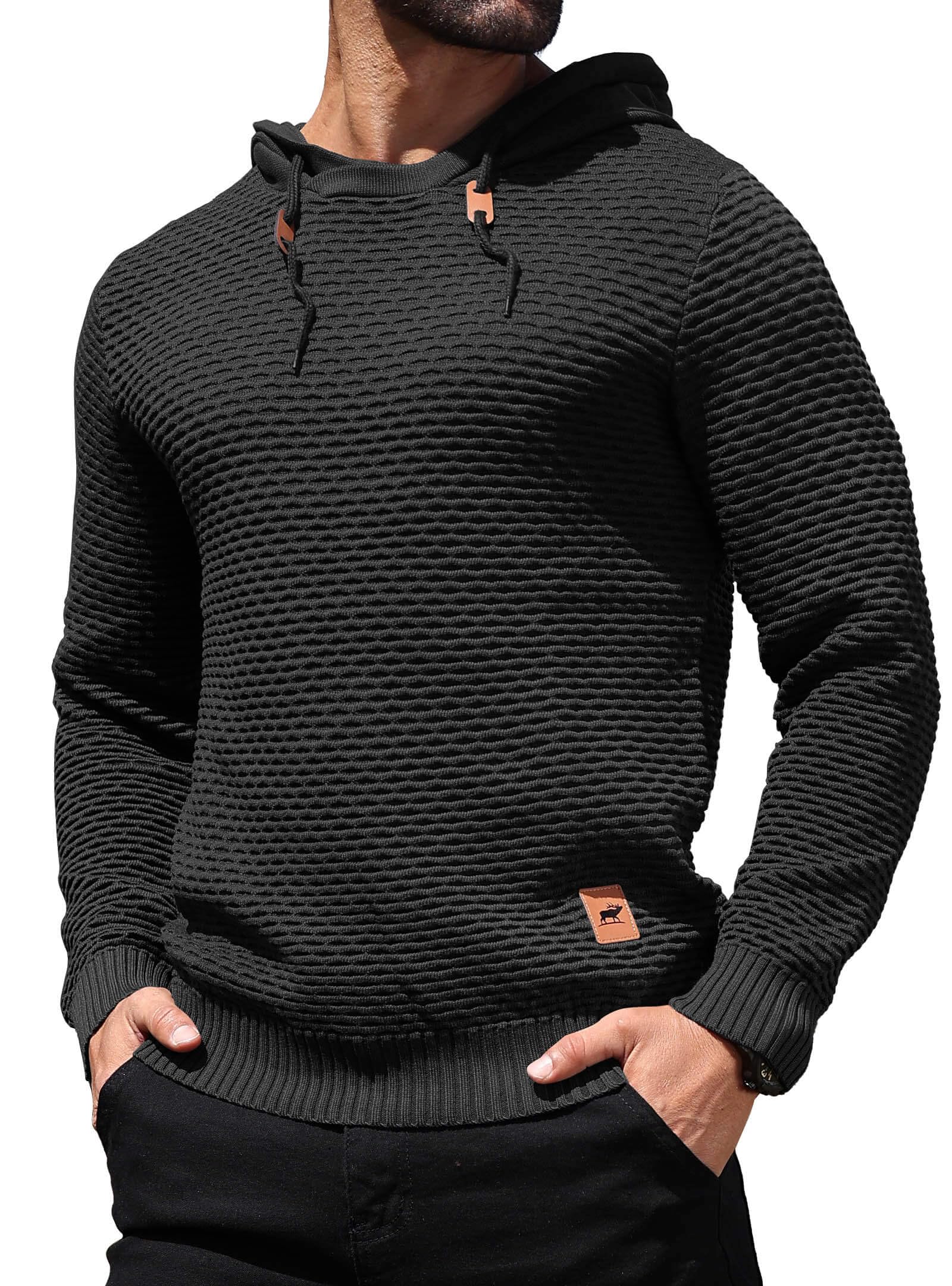 HYPESTFIT Heren coltrui 1/4 rits pullover warm lange mouwen effen gebreide sweater casual top, tan, L