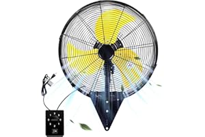 TMWINGS 20 Inch Wall Mount Fan, Heavy Duty Oscillating Wall-Mounted Fan with 5500 CFM, High Velocity 3 Speed Fans Outdoor with Adjustable Tilting for Workshop, Garage, Patios, Commercial and Industrial