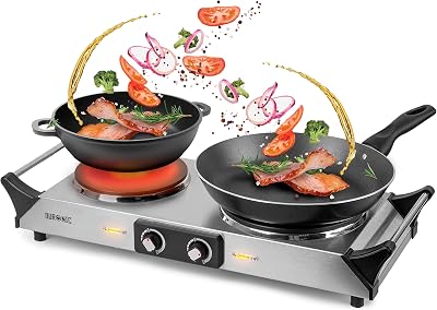 Duronic Hot Plate HP2 SS 2500W Double Hob Stainless Steel with Handles