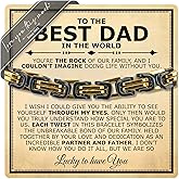 Love You This Much Best Dad In The World Gift from Daughter | Mens 5mm Twist Bracelet | 8" + 1" Extender | Luxury Gift Box & Card