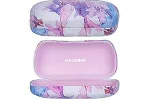 molshine Hard Shell Sunglasses Case, Classic Large Glasses Case for Sunglass, Eyeglasses with Cleaning Cloth