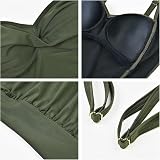 WIN.MAX Army Green One Piece Swimsuit Tummy Control Ruched Padded UK14 view 5