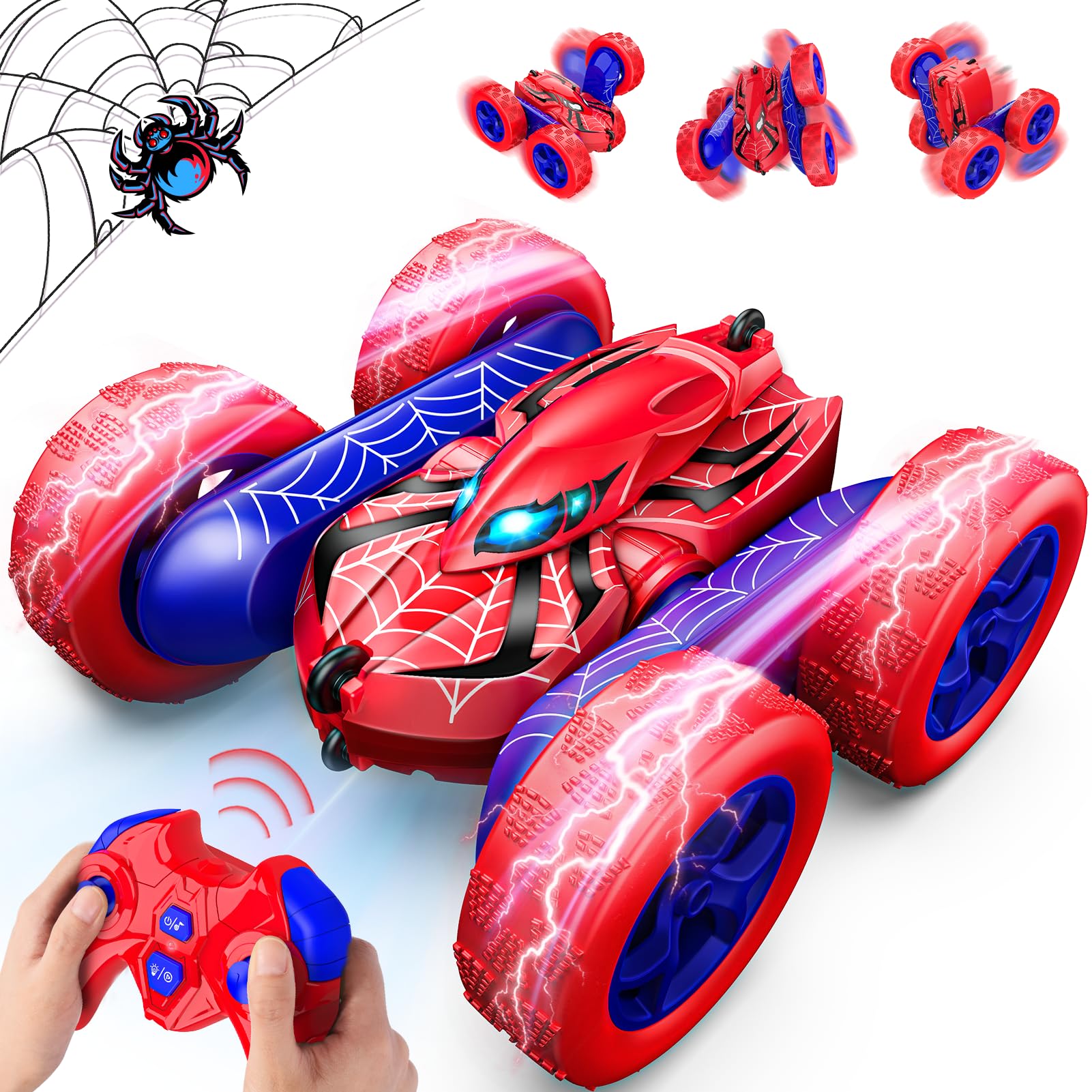 Dreamlandia 360° Flips Remote Control Cars, 15KM/H+ RC Car Outdoor Garden Toys for 3-9 Year Old Boys, 4WD Kids Boys Toys Age 3-10 Birthday Presents Easter Gifts for 3-10 Year Old Boy Kid