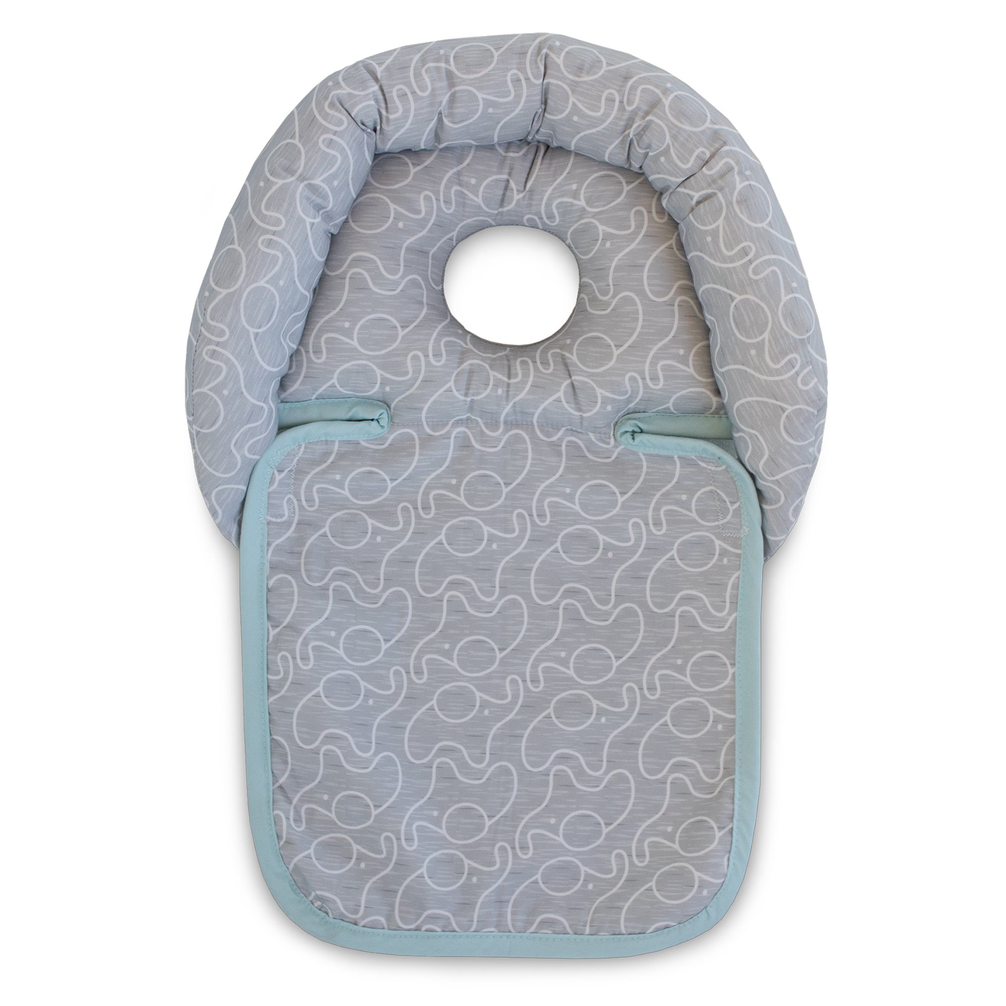 Boppy Head Support—Noggin Nest Mint and Gray Elephants with