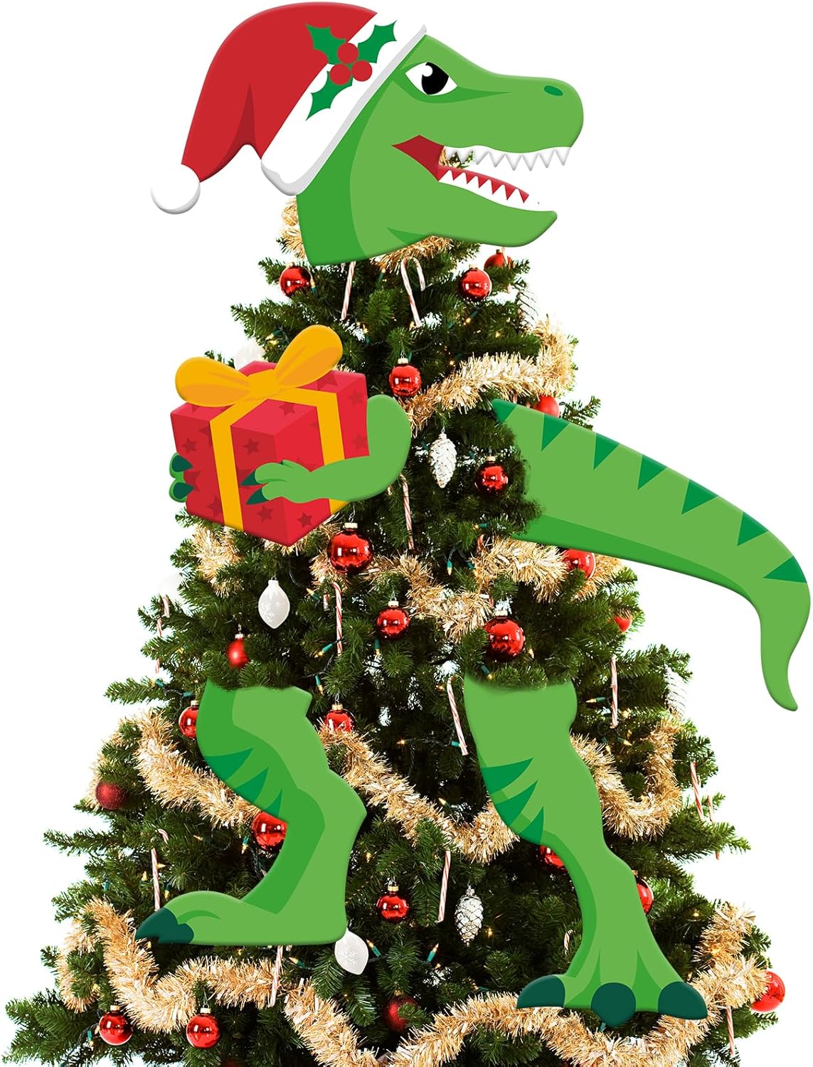 Tree Toppers - Sinasasspel Christmas Decorations for Tree Dinosaur Christmas Tree Topper Xmas Tree Ornament Decor Winter Holidays Home Party Supplies