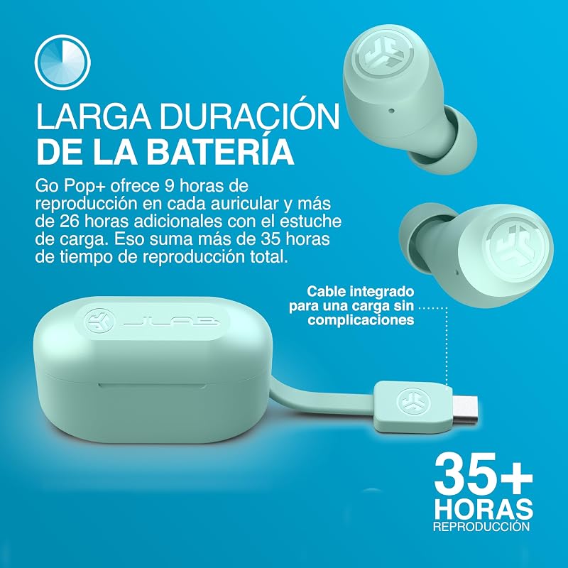 Go Air Pop+ Auriculares Inalámbricos Bluetooth - 35h, Menta