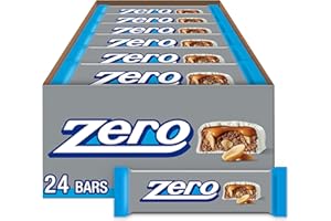ZERO White Fudge, Caramel, Peanut and Almond Nougat Candy Bar, 1.85 oz (24 Count)