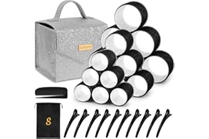 Hair Roller Set 18 pcs,Heatless Hair Curlers,Self Grip Hair Rollers,Hair rollers with hair clips and comb,Salon hairdressing curlers,DIY Hair Styles, Sungenol 3 Sizes Hair Rollers in 1 set