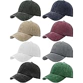 LYDTICK 8 Pack Vintage Washed Baseball Cap Golf Dad Hat Distressed Cotton Plain Trucker Hats for Men Women